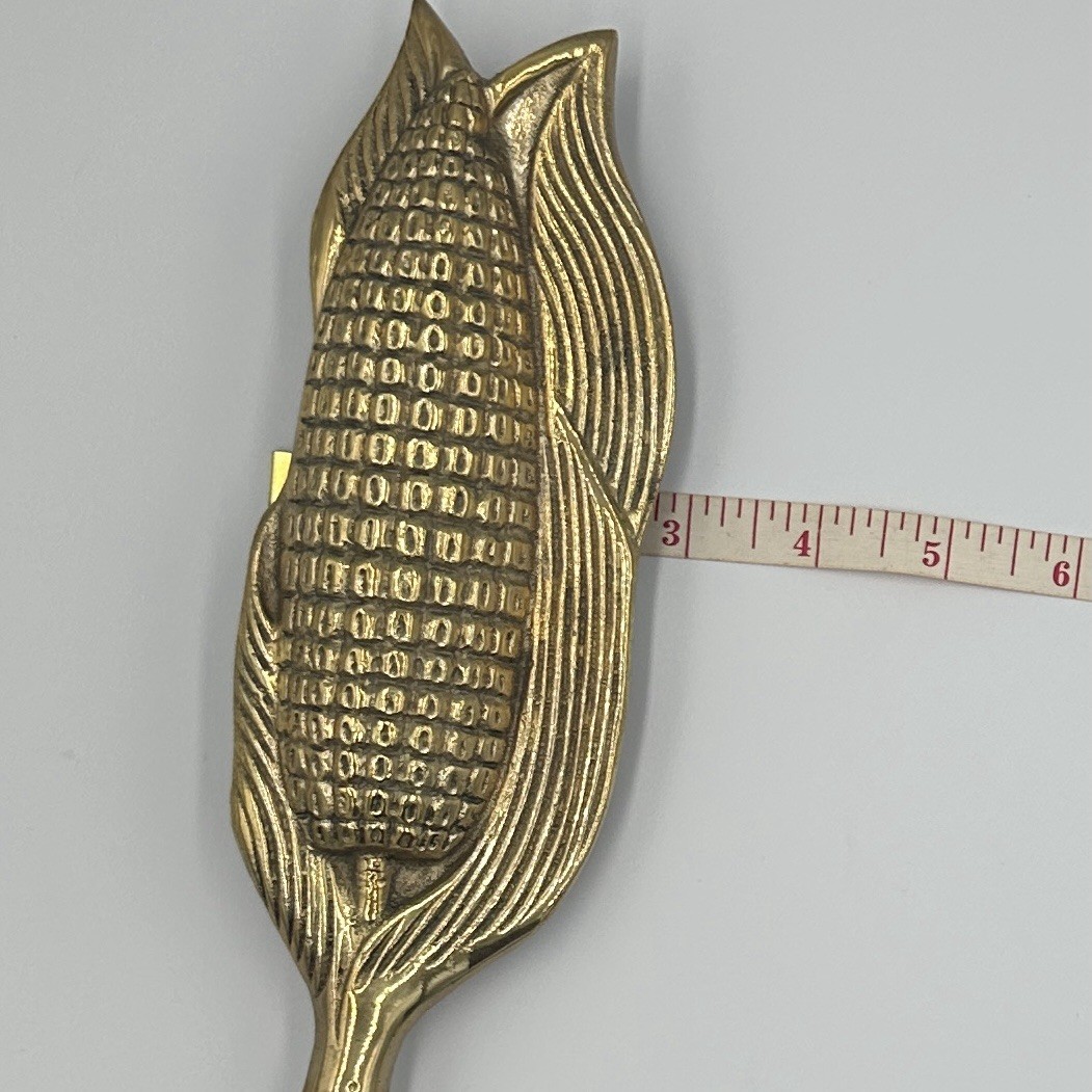Solid Brass Corn Door Knocker NOS 1980s Vintage Farmhouse Door Hardware