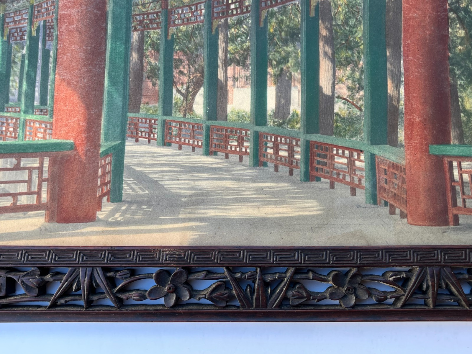 “Long Corridor, Summer Palace in Beijing” Hand Tinted Photo by Herbert C. White