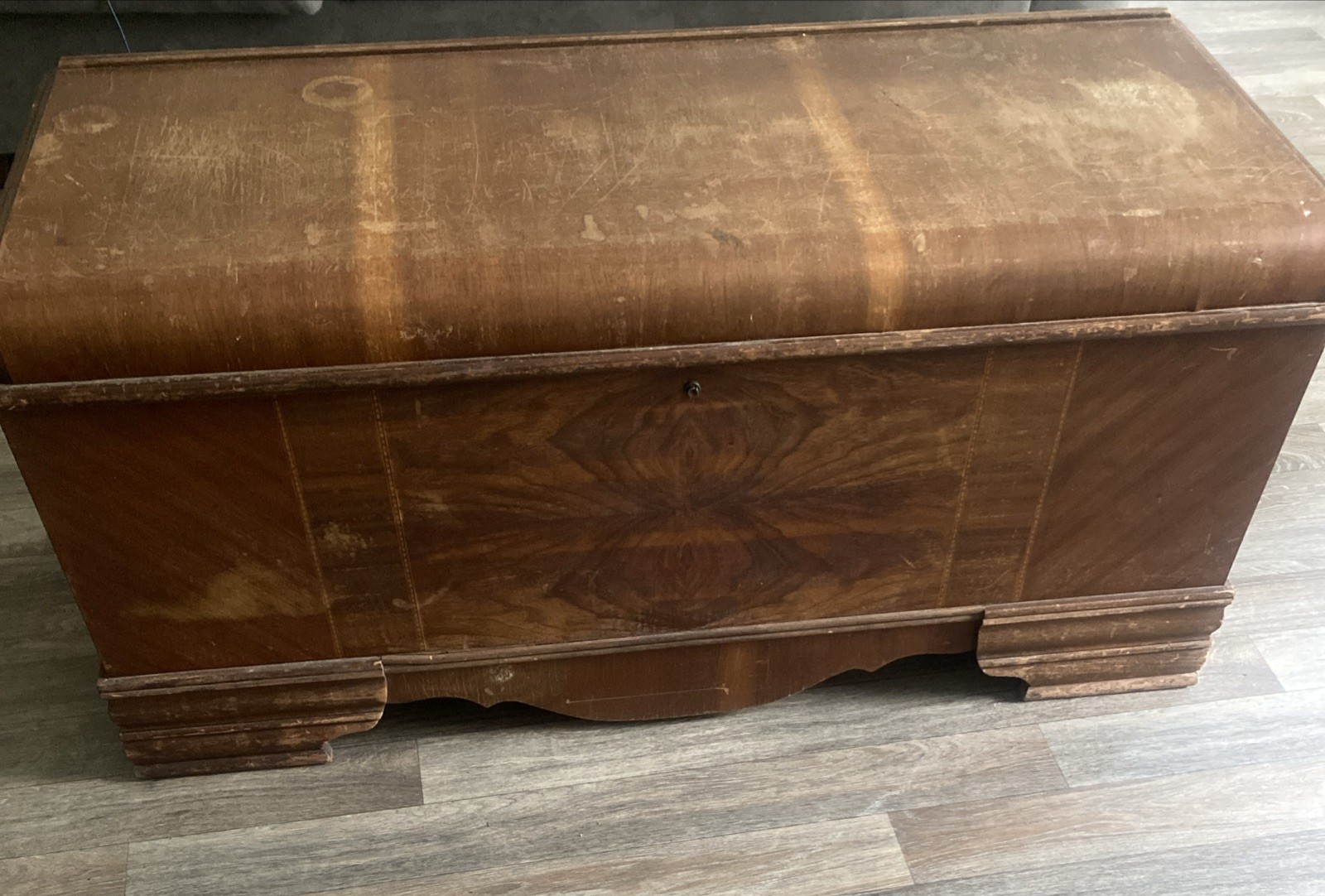 Vintage 1930s Canadian Cedar Storage Trunk, Blanket Chest, Art Deco Period