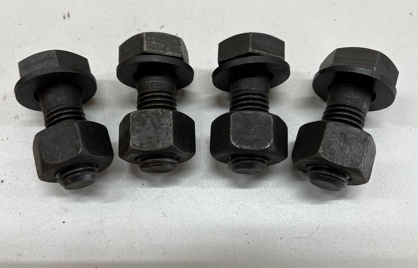 Set of Four Vintage Hex Head Bolts 2” x 3/4” with 4 Hex Nuts and Washers