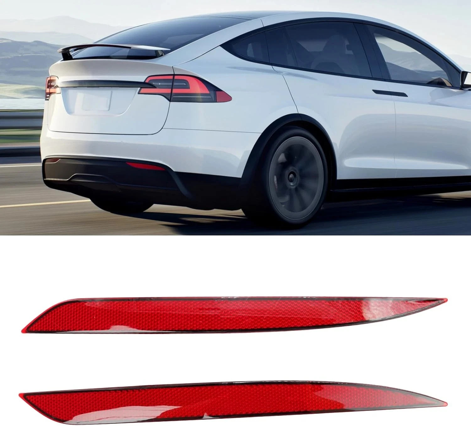Compatible with Tesla Mode Y Rear Bumper Reflector 2020-2023, Left & Right Rear