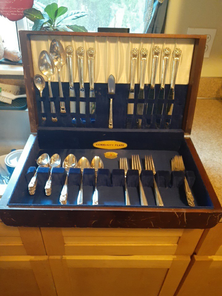 Community Plate Silverware Set with Case 1847 Roger’s Bros. Eternally Yours