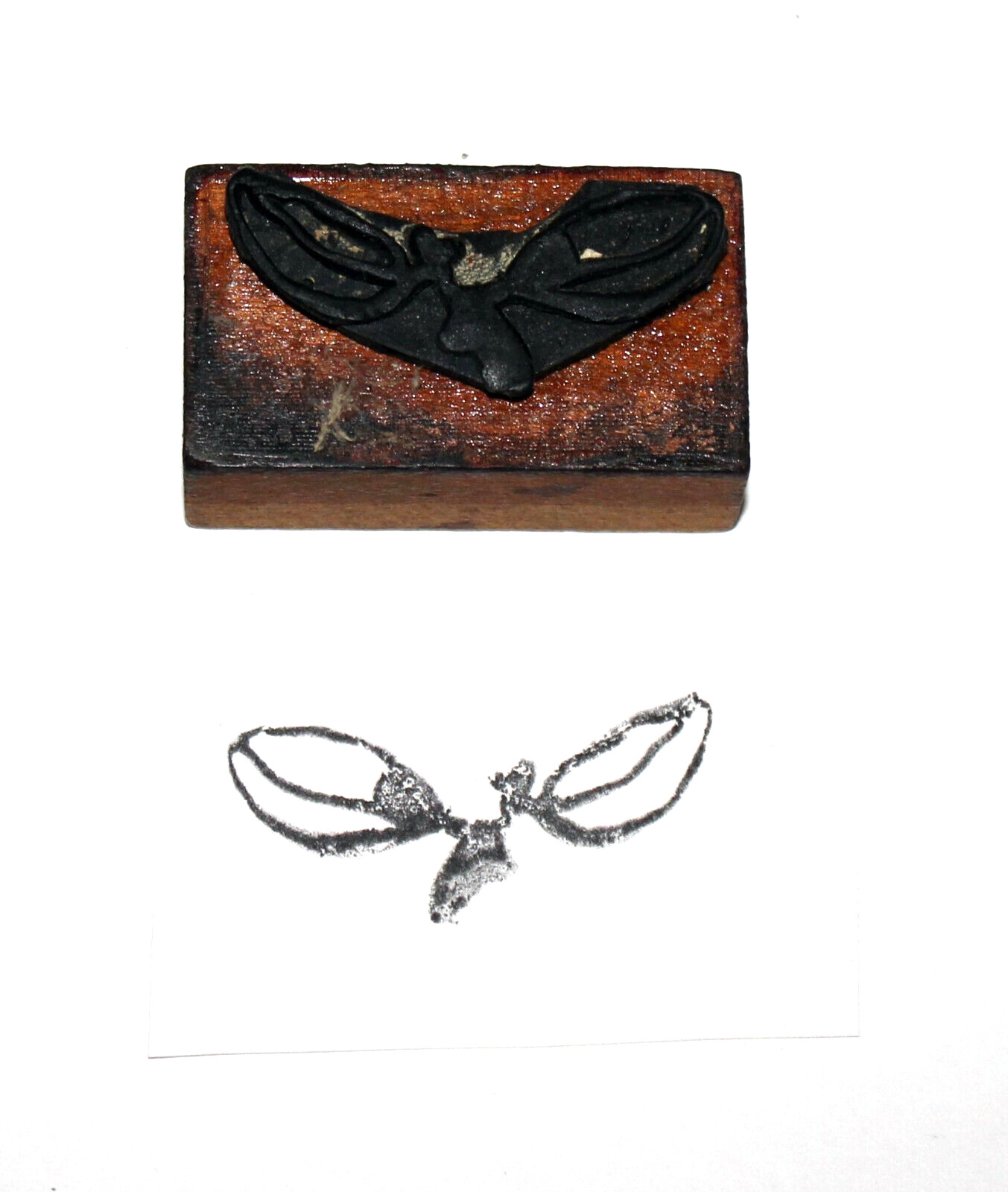 Antlers Possible Moose Hard Rubber Typographic Printing Press Block Stamp