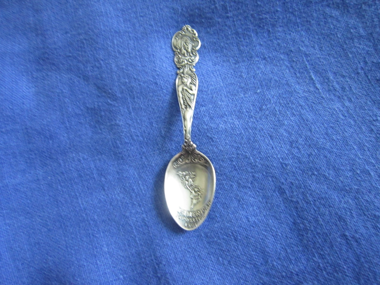 1901 Pan-American Exposition STERLING SILVER SPOON Buffalo Indian Niagara Falls