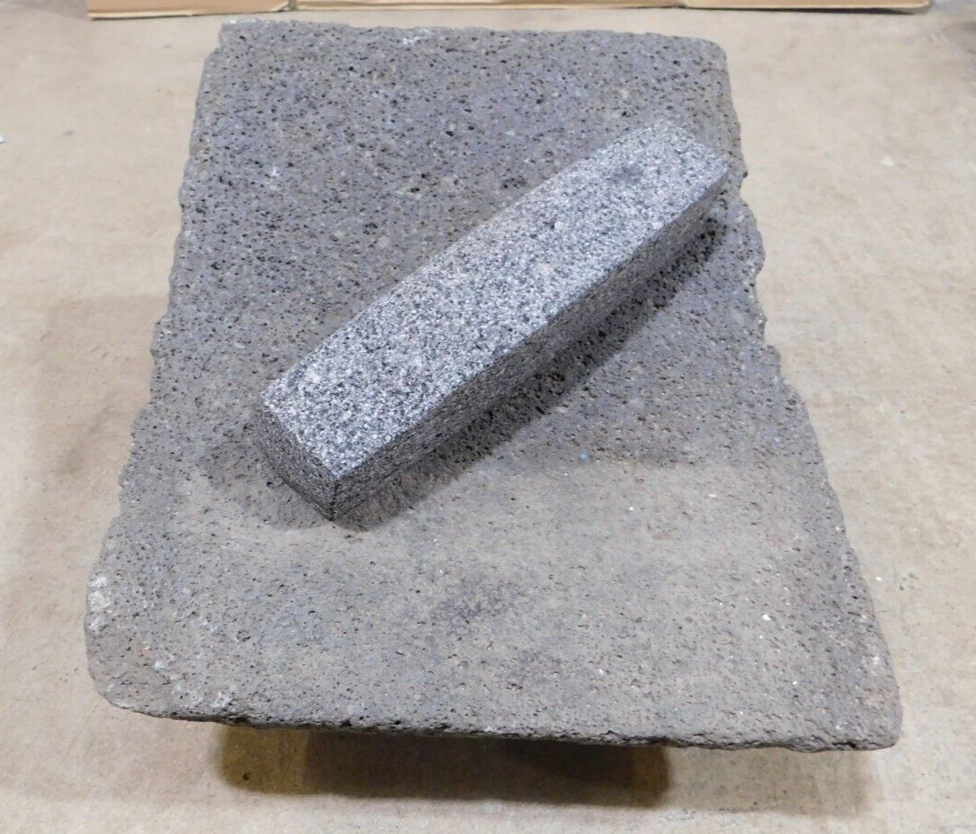 Antique Metate #66-Grinder-Rustic-Complete-Old Mexican–Primitive-12×16.5×9.5H