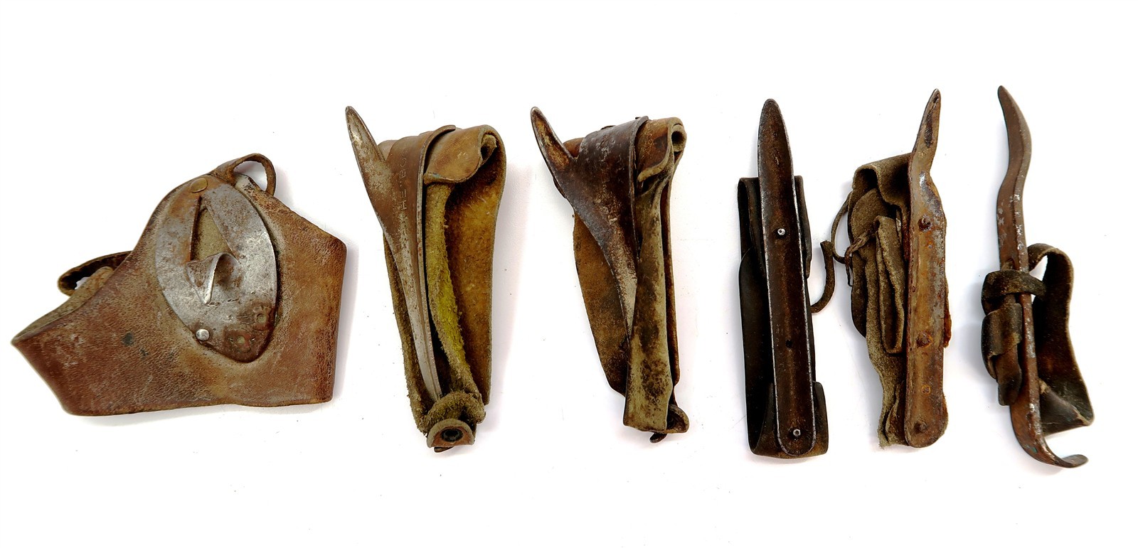 6 Vintage CORN HUSKER SHUCKER Lot 2 Marked THE BOSS Old Farm Tool Implement