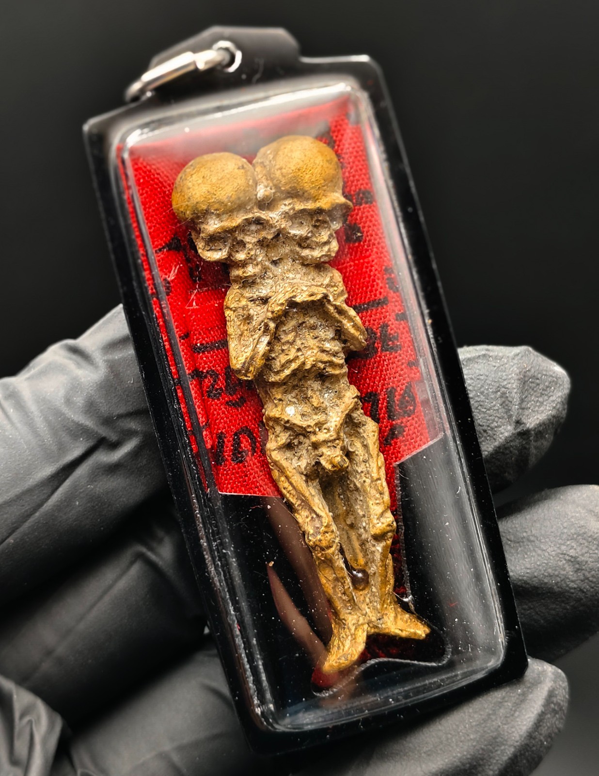 Hanuted Gift Hong Prai Kumang Thong Luk Krok Protect Mantra Thai Amulet CK1231