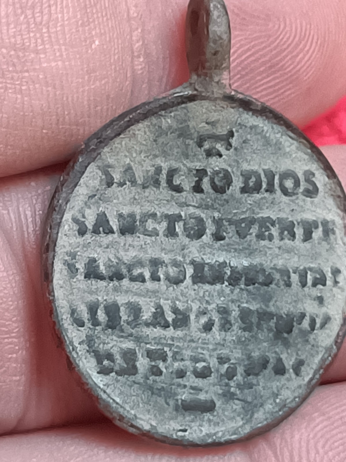 Authentic Rare 1600s Religious Bronze Medal with Latin Prayer on Reverse –…