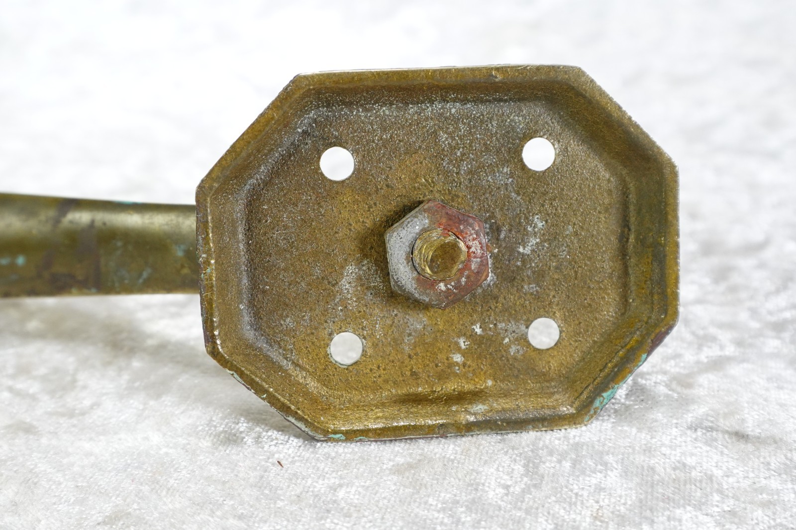 Vintage Solid Brass Entry Door Handle Pull Right Hand With Latch
