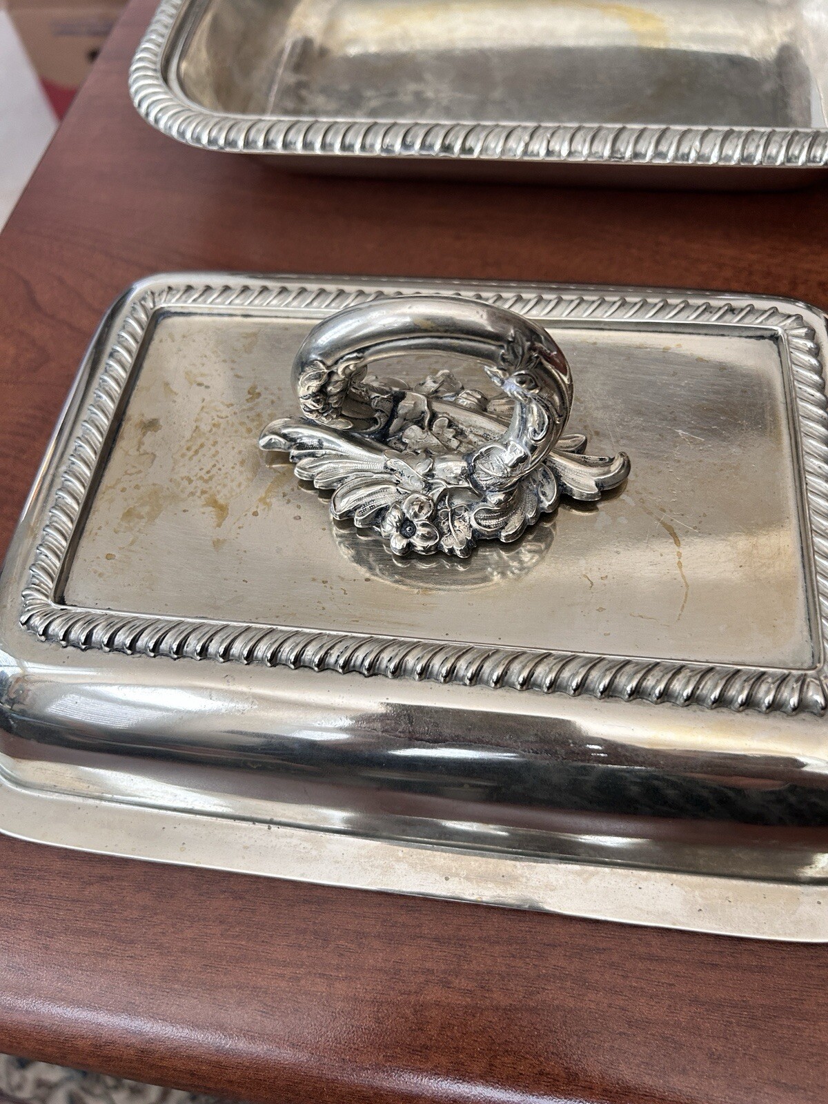 Silver Plated Lidded Rectangular Entree Dish – Marked E.P.N.S & 1919