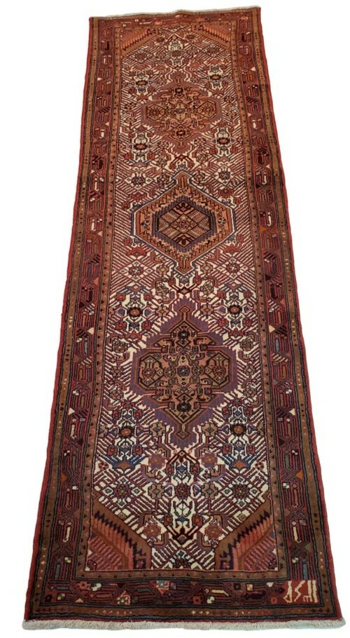 Multi-Medallion HAMADAN Antique runner – 2’10” x 9’8″