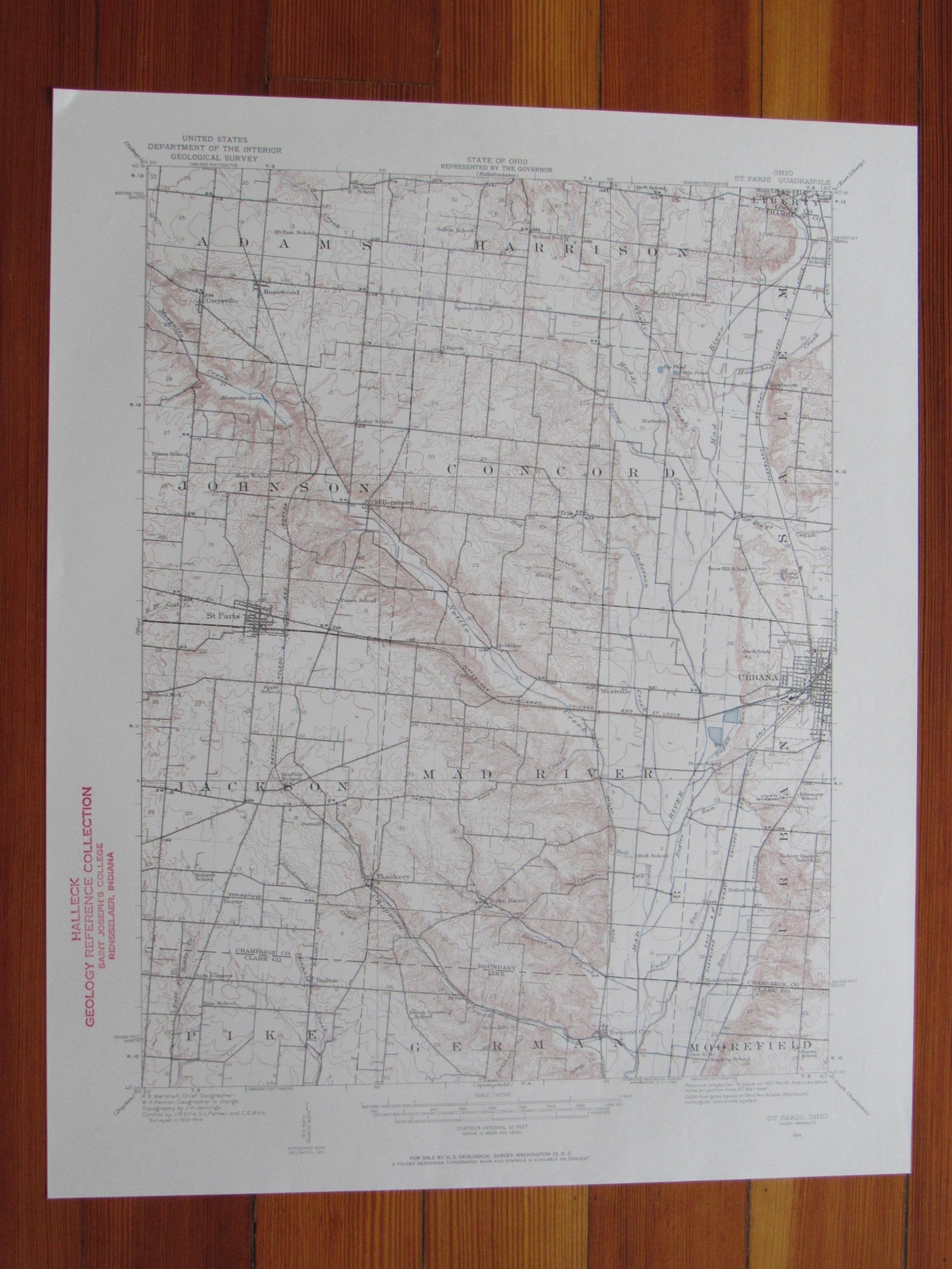 Saint Paris Ohio 1961 Original Vintage USGS Topo Map