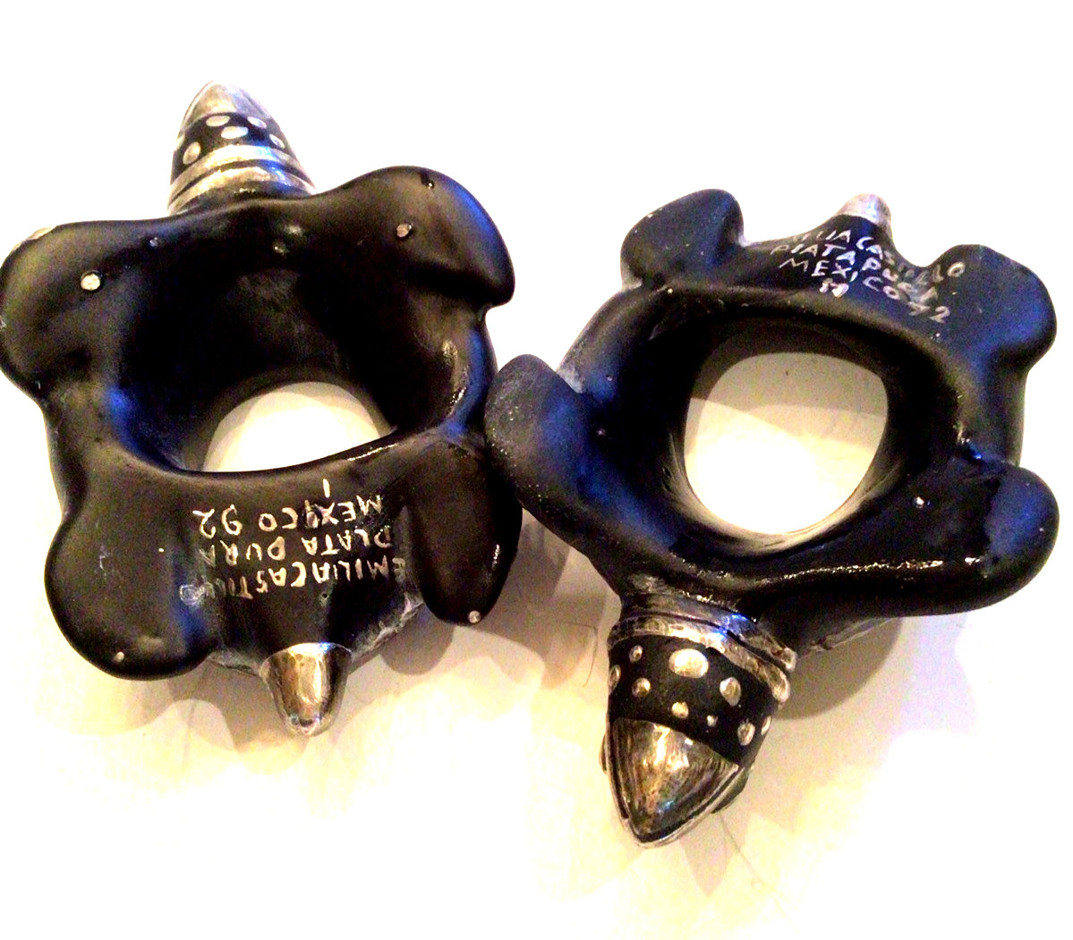 EMILIA CASTILLO STERLING NAPKIN RINGS SET OF 4 TURTLES NEIMAN MARCUS NEW