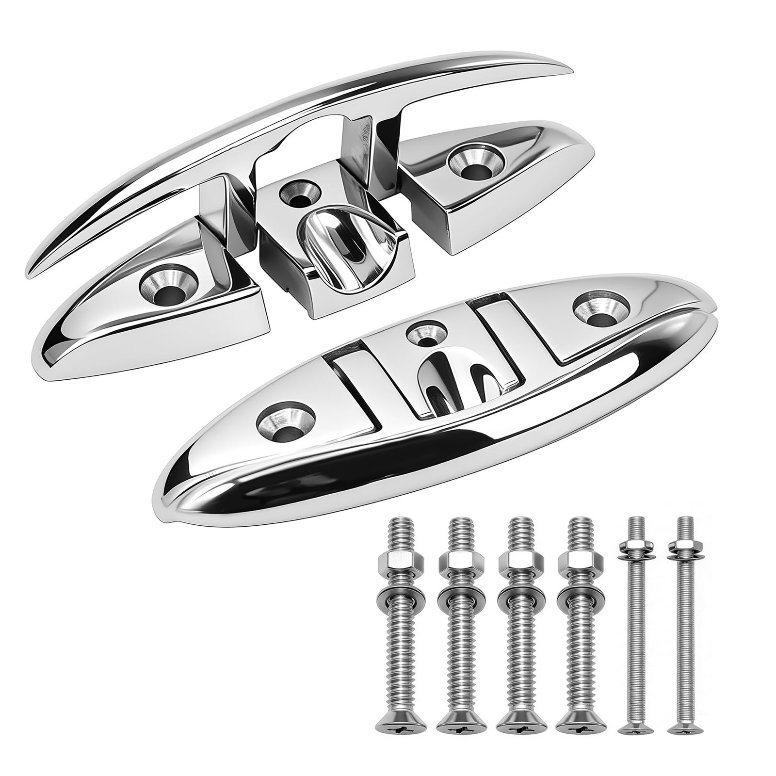 2pcs 6 inch 6″ Dock Cleats Marine Boat 316 Stainless Flip Up Cleats Folding C…
