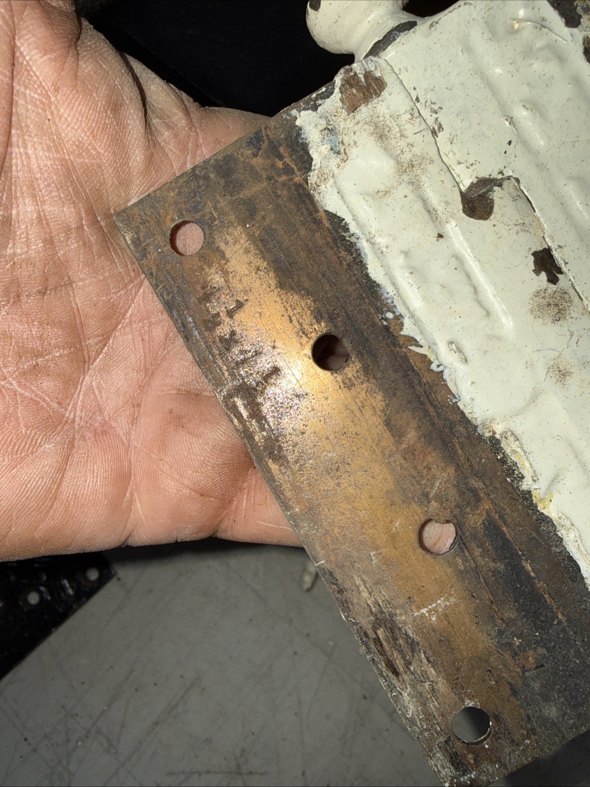 Pair Antique Eastlake Cast Iron Hinges 4 1/2” x 4 1/2”Victorian. Original
