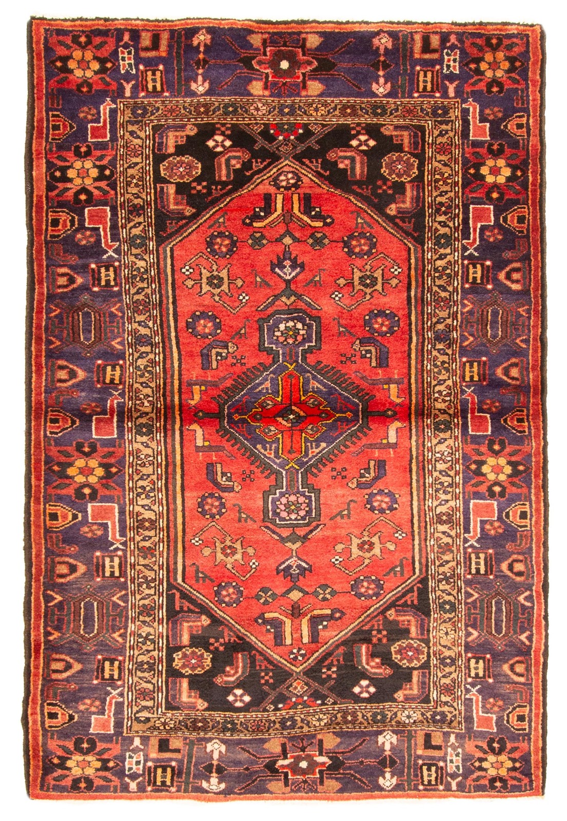 Vintage Hand-Knotted Carpet 4’6″ x 6’9″ Traditional Oriental Wool Area Rug