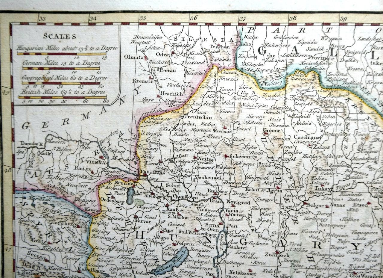 HUNGARY TRANSYLVANIA BALKANS BY SAMUEL DUNN c1789 GENUINE ANTIQUE ENGRAVED MAP