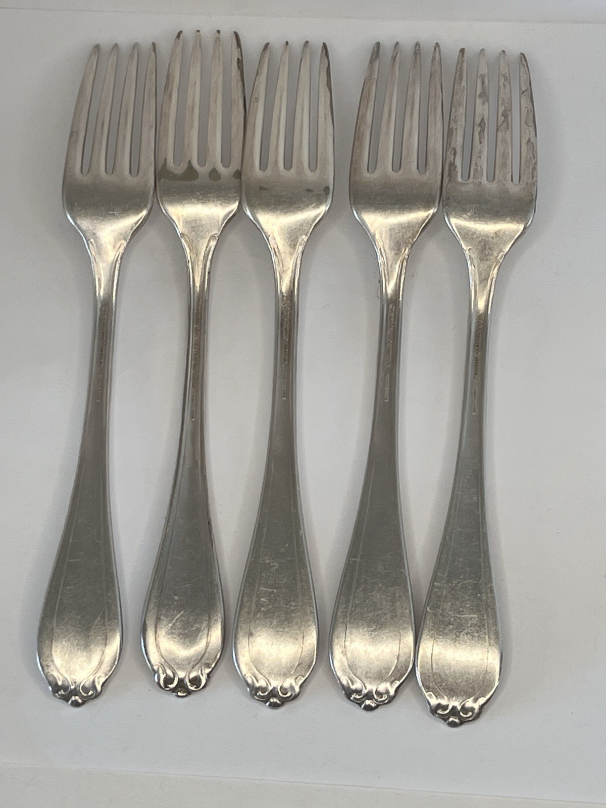 5 Vintage Community Silver Silverplate Triple Plus 7-3/4″ 2 oz Table forks SL