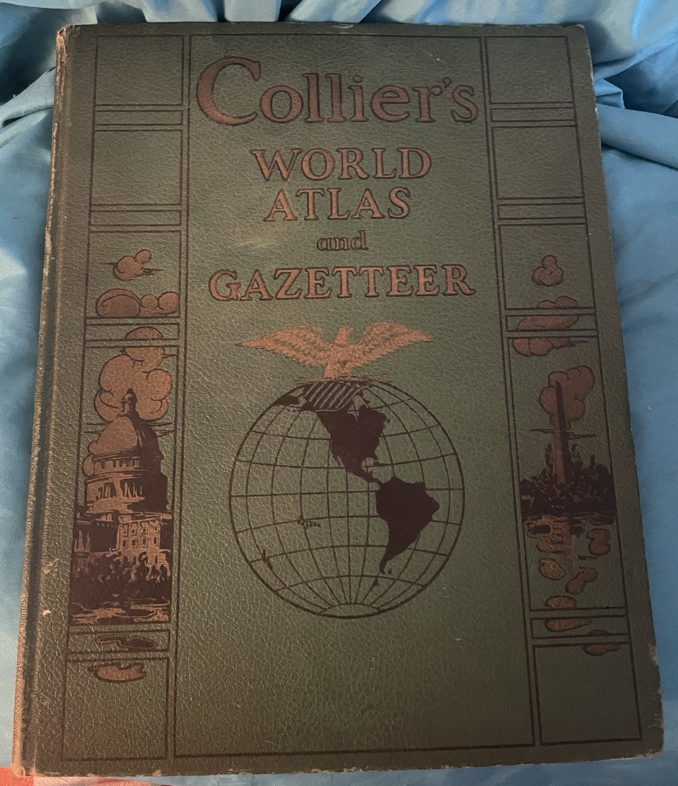 Collier’s World Atlas and Gazetteer Oversized War Map Hardcover Book, 1941