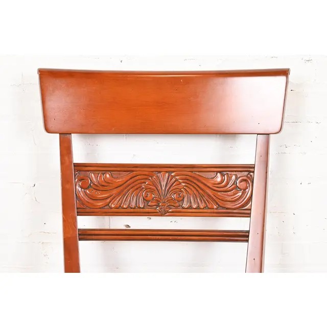 Ethan Allen British Colonial Solid Cherry Wood Dining Chairs, Set of Six