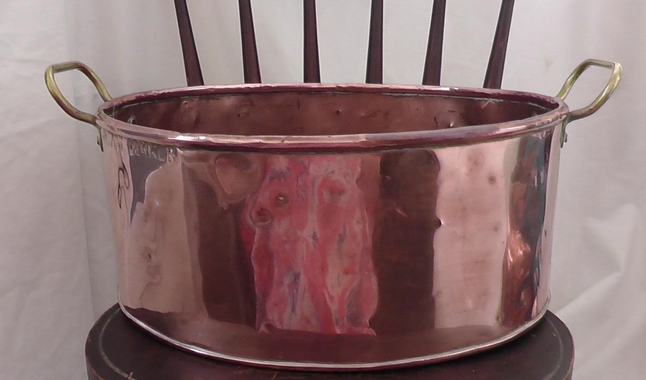 Edwardian Large Copper Oval Pan