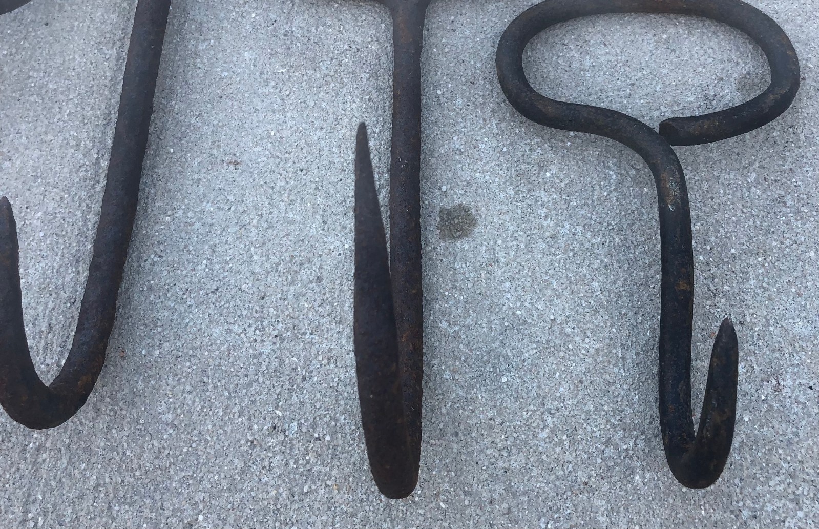 LOT of 7 Vintage Antique Hay Bale Metal Hooks Primitive Farm Tools