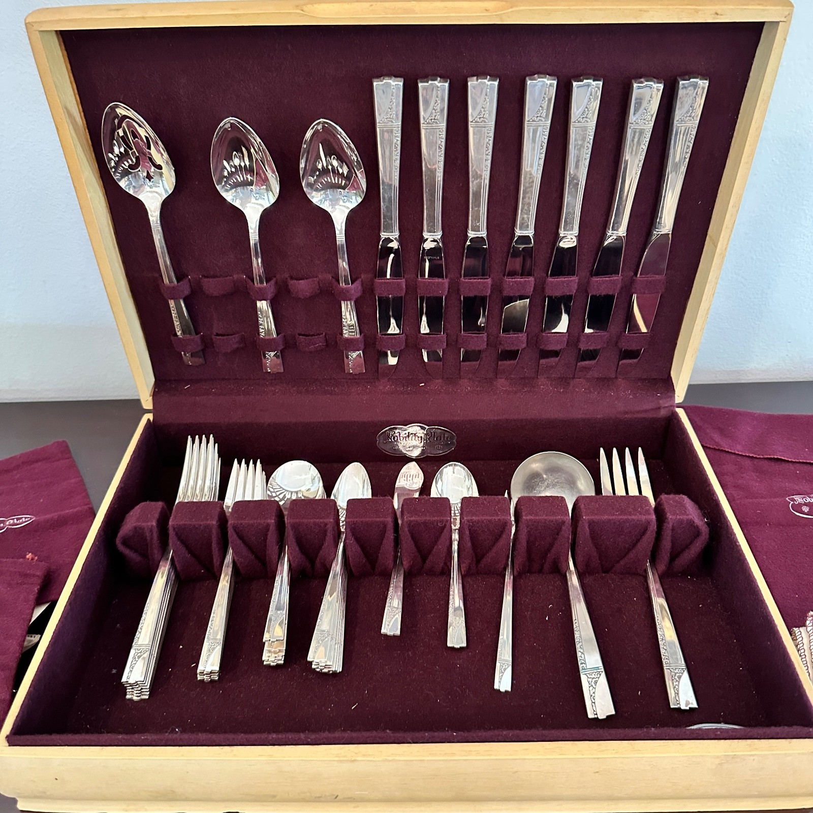 Vtg. Silver Plated Flatware “CAPRICE” By Oneida’s Nobility Plate Circa 1937 43