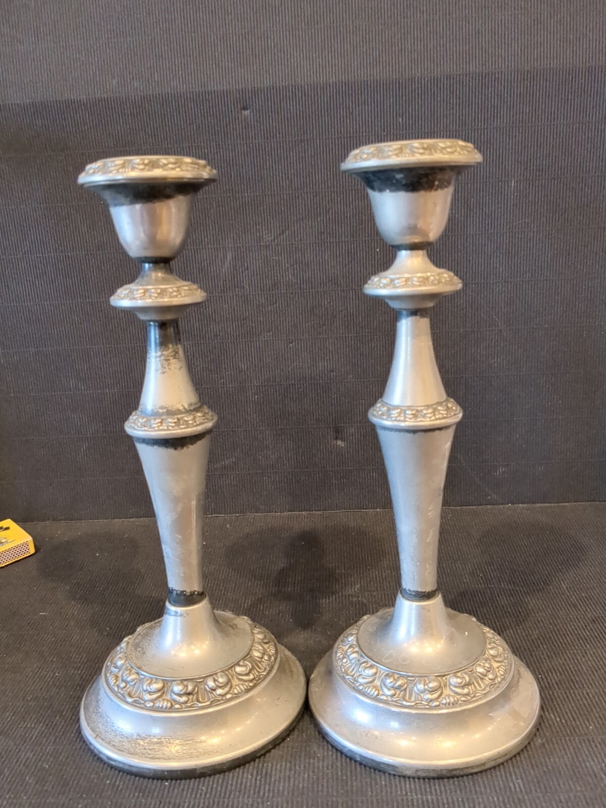 PAIR OF VINTAGE SILVER PLATED * IANTHE * CANDLE STICK HOLDERS MADE IN ENGLAND *