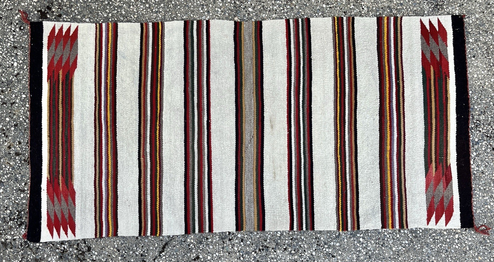 ATQ Navajo Rug native American Indian Stripe Saddle Blanket Textile