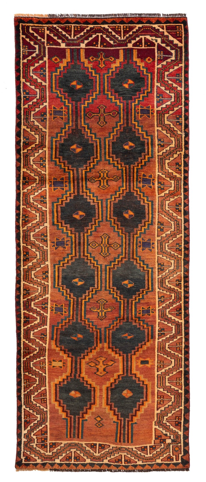 Vintage Hand-knotted Runner Rug 3’11” x 10’10” Traditional Oriental Wool Carpet