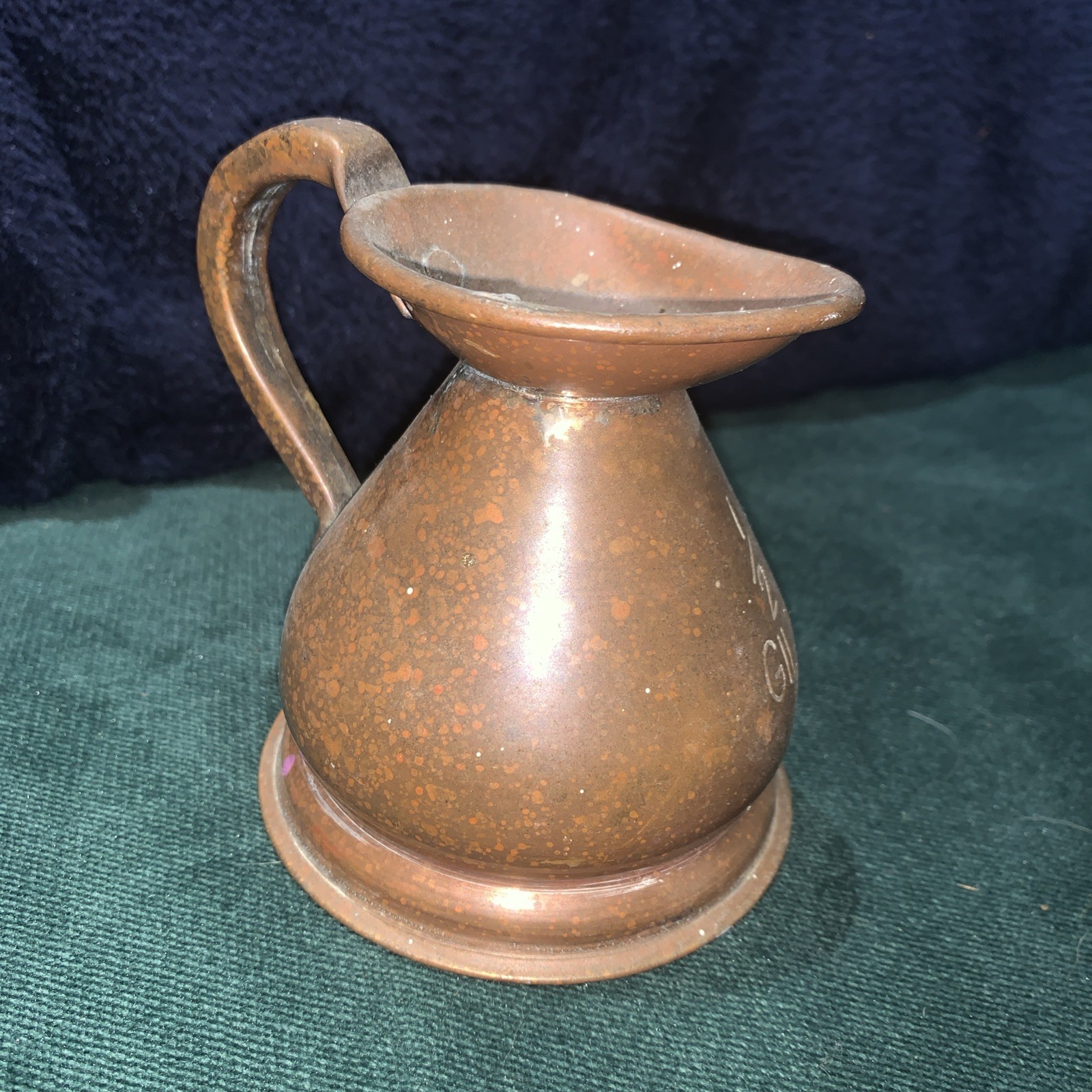 Antique 1/2 Gill Copper Haystack Jug. With Lead Seal.