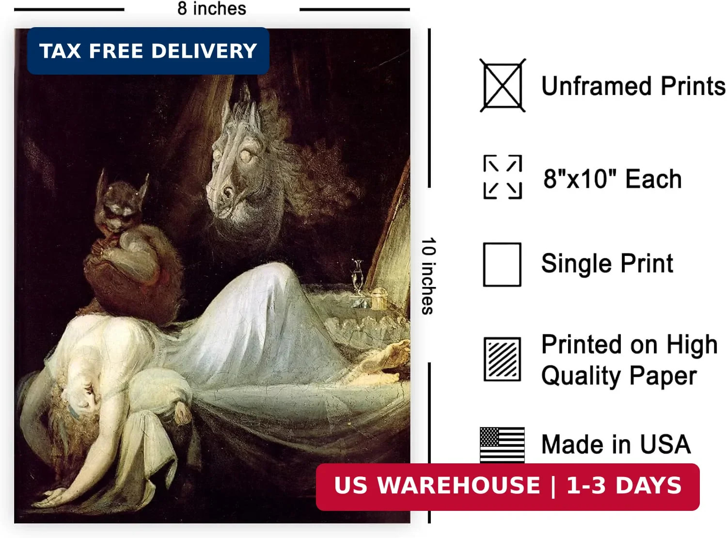 Poster Master Vintage The Nightmare Painting Poster – Retro Victorian Print – Fi