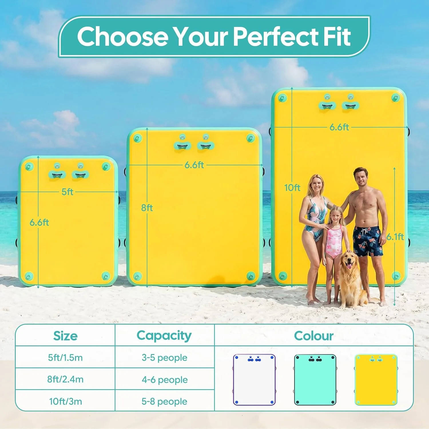 Inflatable Floating Dock, Floating Mat for Lake, Inflatable Dock Floating Deck I