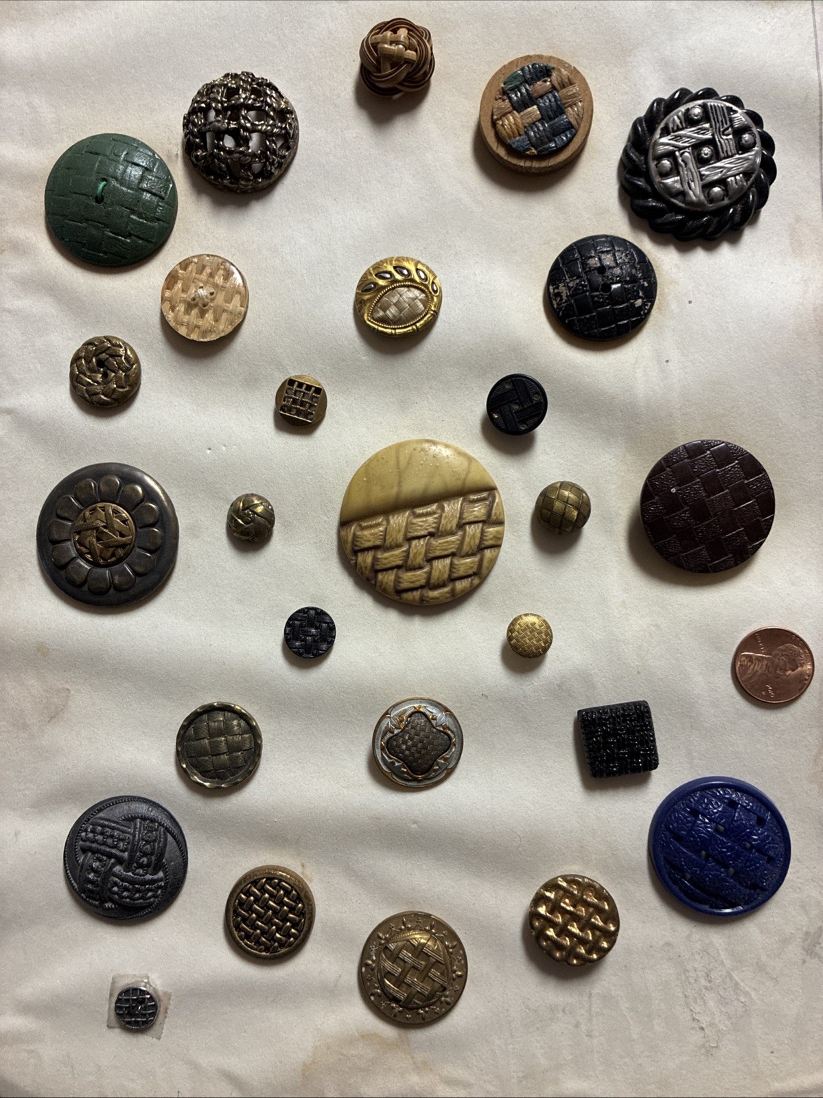 Antique Woven And Imitation Woven Buttons