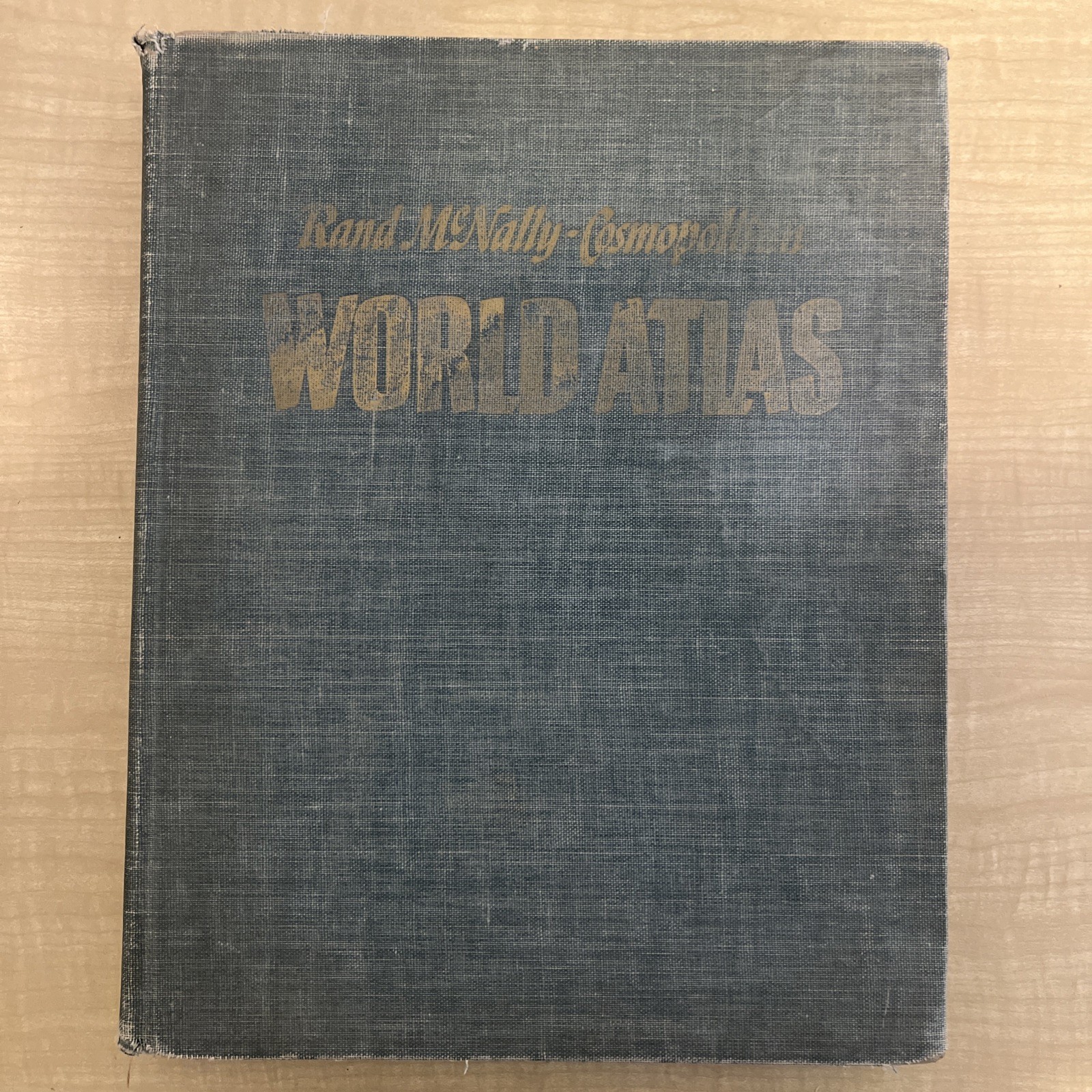 Vintage Rand McNally-Cosmopolitan LARGE World Atlas 1949 BOOK Maps – (Rare)
