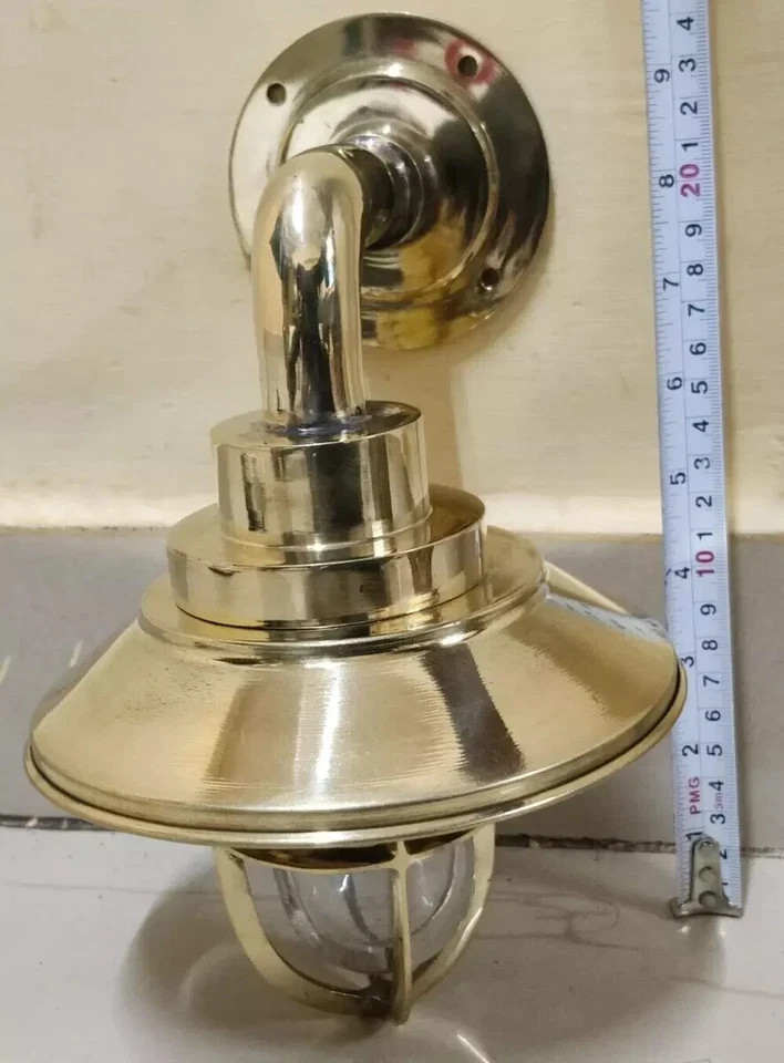 Nautical Bulkhead Light Marine Solid Brass Wall Light With Shade 2 pcs