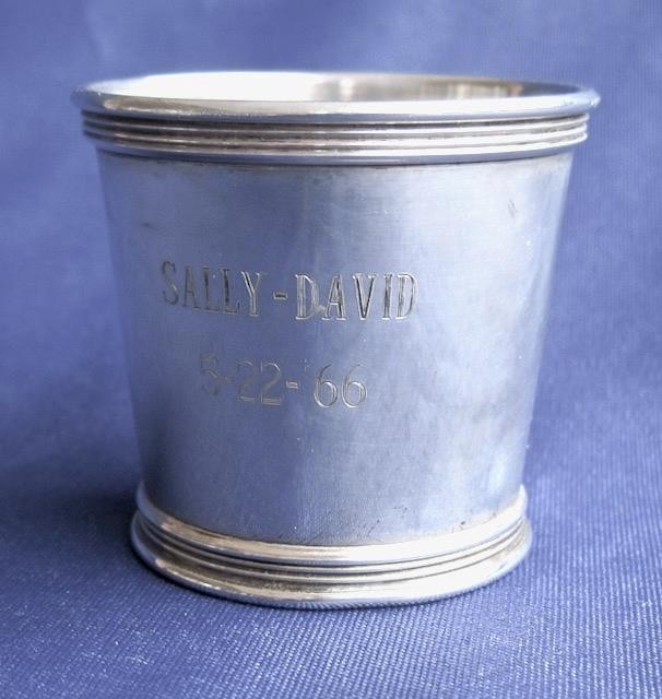 Benjamin Trees Sterling Silver Mint Julep Cup 1.75″ 2 oz capacity Engraved 1966
