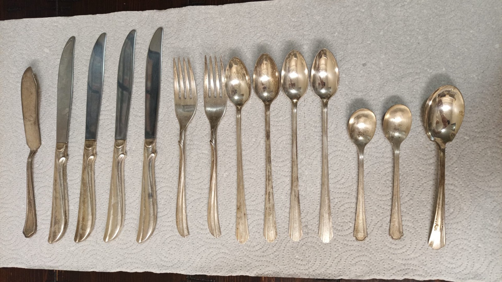 silver-plated flatware from brands such as International Silver and Wm. Rogers &