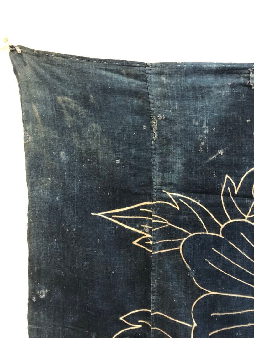 Antique Indigo Furoshiki 19th Century Hand Woven Cotton Large Cloth Vintage