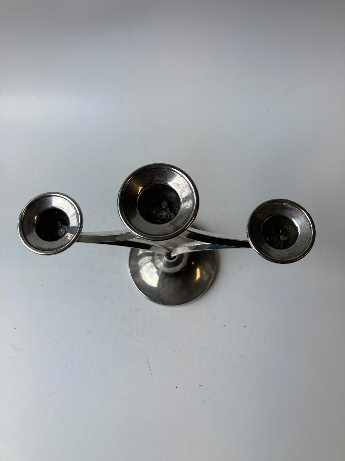 Art Deco Silver Plated Triple Candlestick Holder Ianthe England