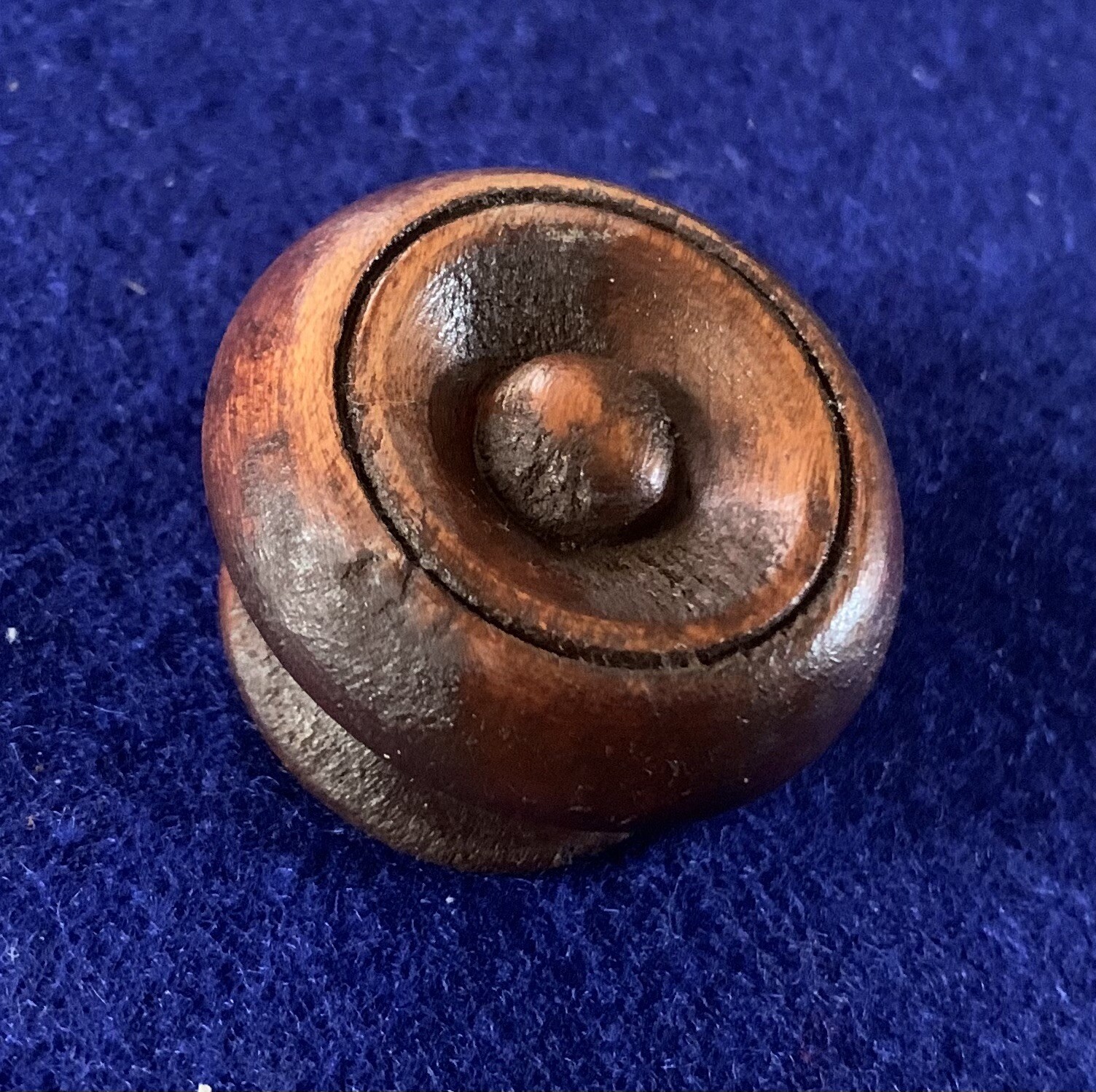 1.5” Art Deco MCM Maple Walnut Wood Mushroom Cabinet Knob Antique Drawer Pull