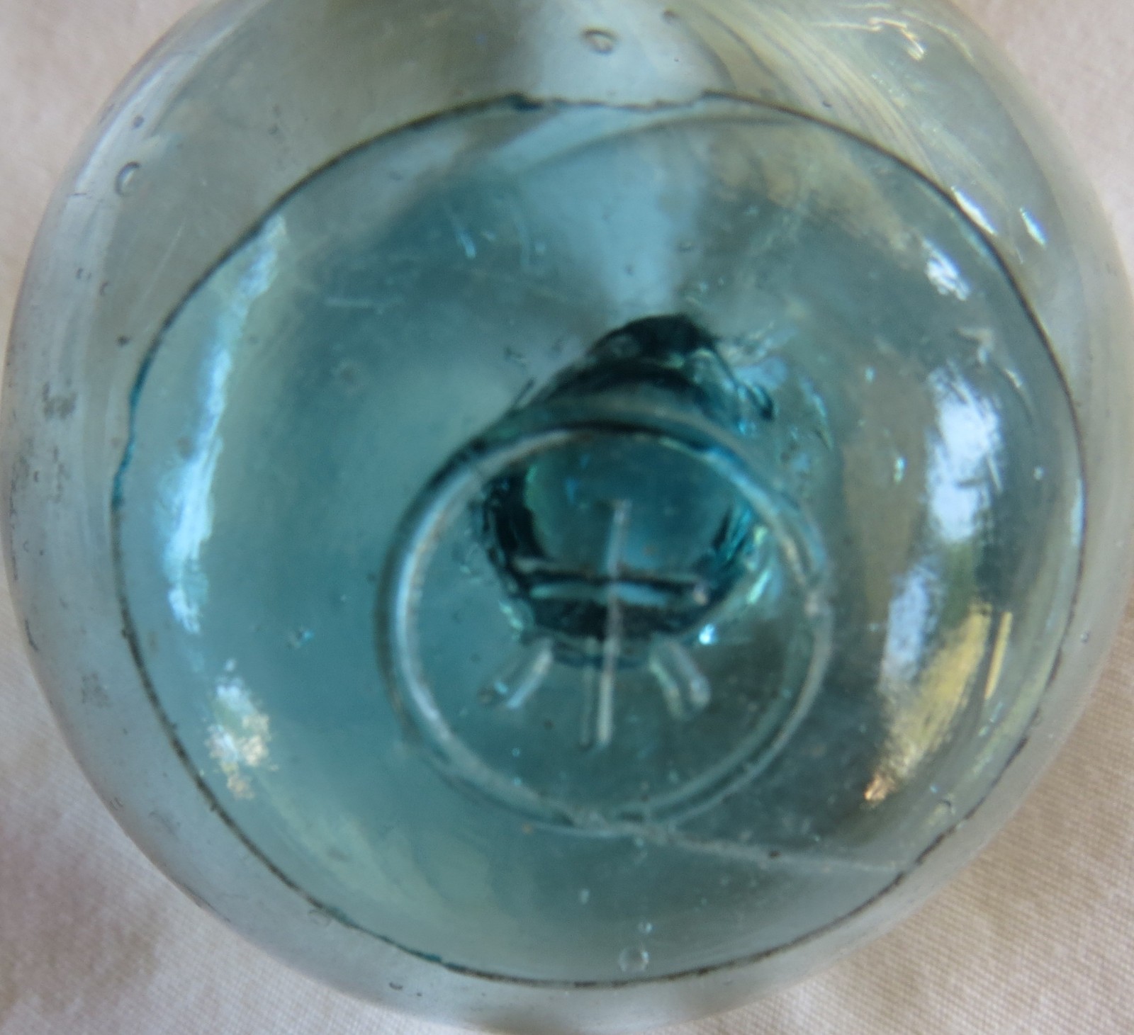 JAPANESE GLASS Fishing FLOAT 2″ Aqua Makers Mark WP #274 USA BZ