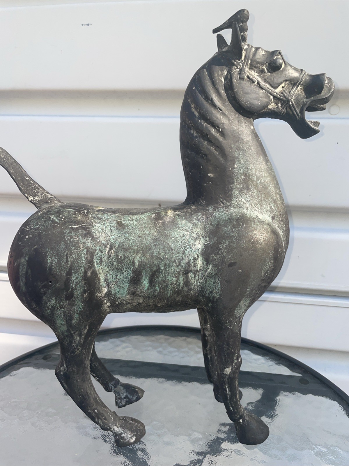 Chinese Bronze Qing Dynasty Sun Tzu Gansu Horse Antique Sculpture Statue 9LB+