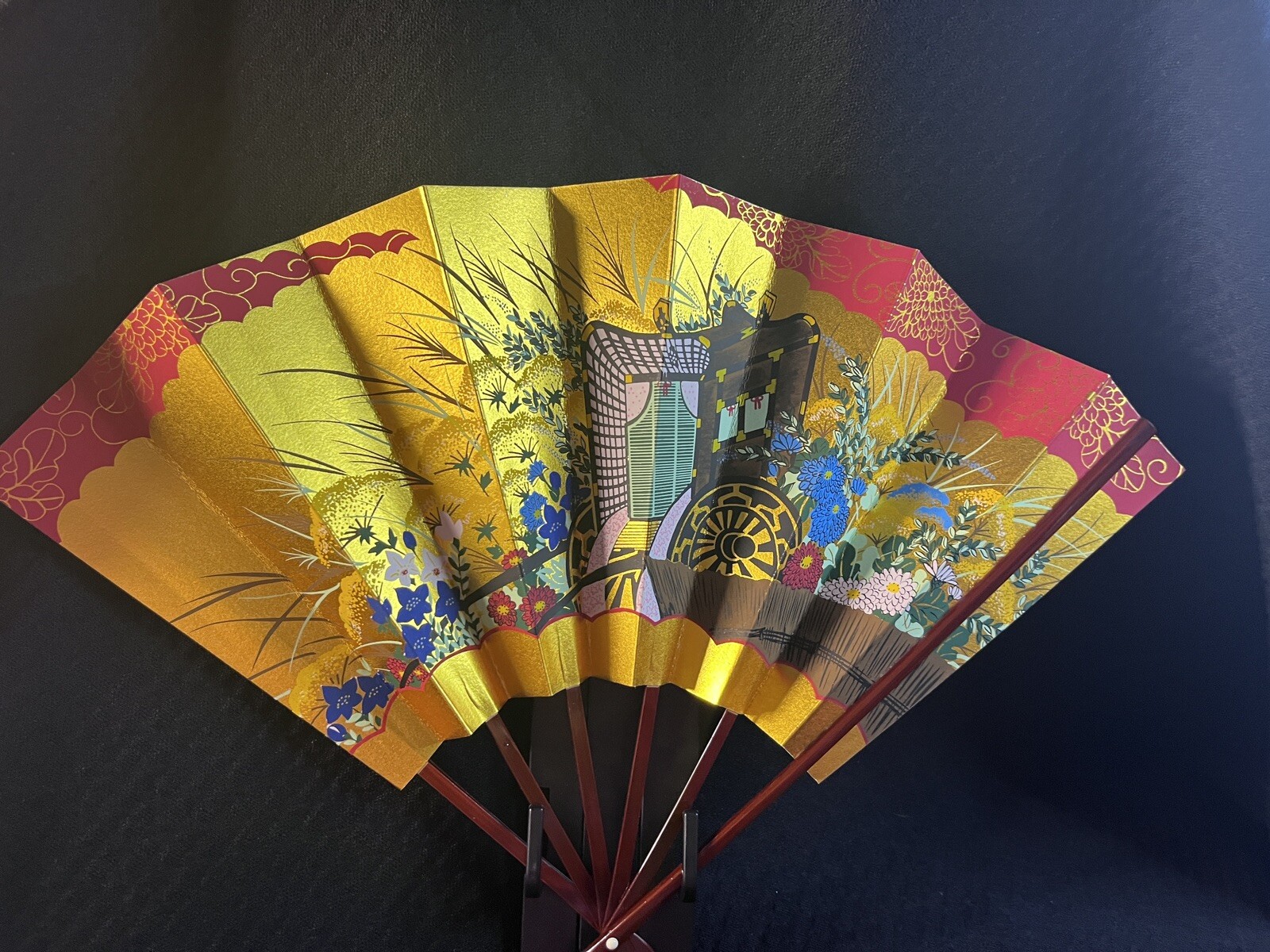 Japanese Mynro Folding Fan Sensu Craftsmanship Decorative Artistic Wall Hanging