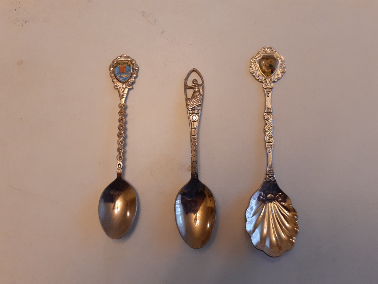 Vintage collectible souvenir spoons: Bermuda and St. Thomas, VI