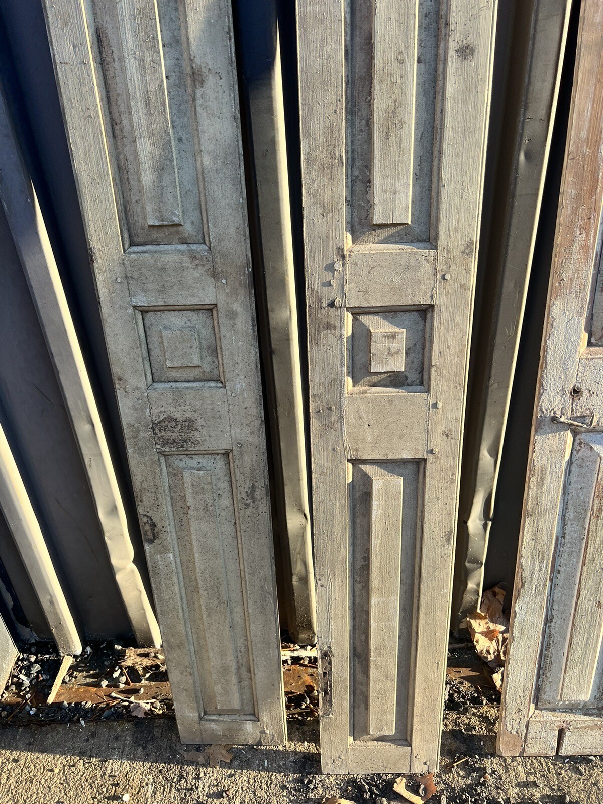 3 INTERIOR shutters raised panel – c1750 home CT River valley 50 & 52” high