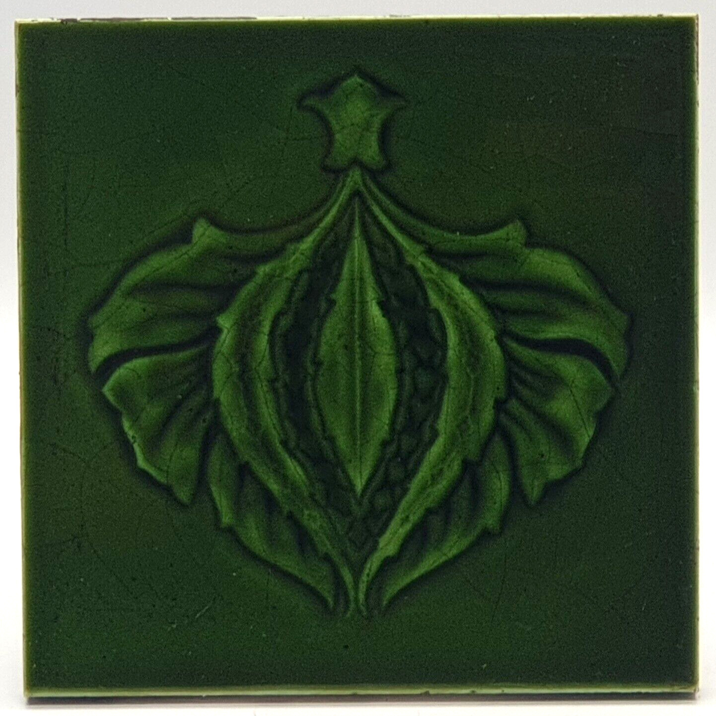 Antique Fireplace Tile Green Gibbons Hinton & Co English C1900