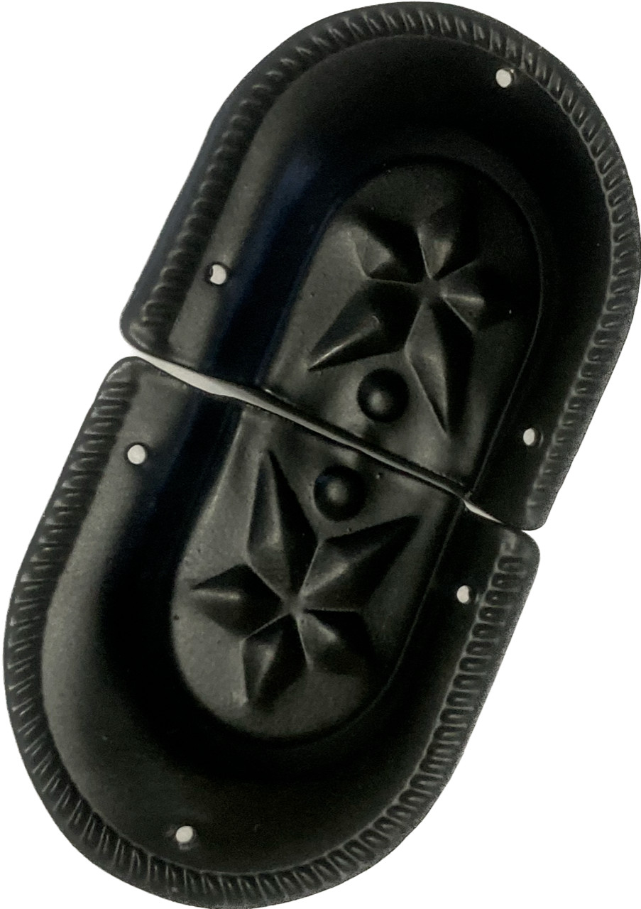 Trunk Handle Loop Star Design For Camel Back Steamer Black Finish Steel Pair