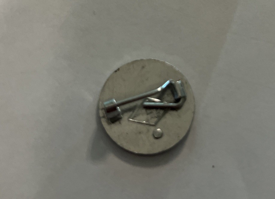 VTG Rare Norton Logo Pin Round Silver Tone Red Enamel Motorcycle Collectible