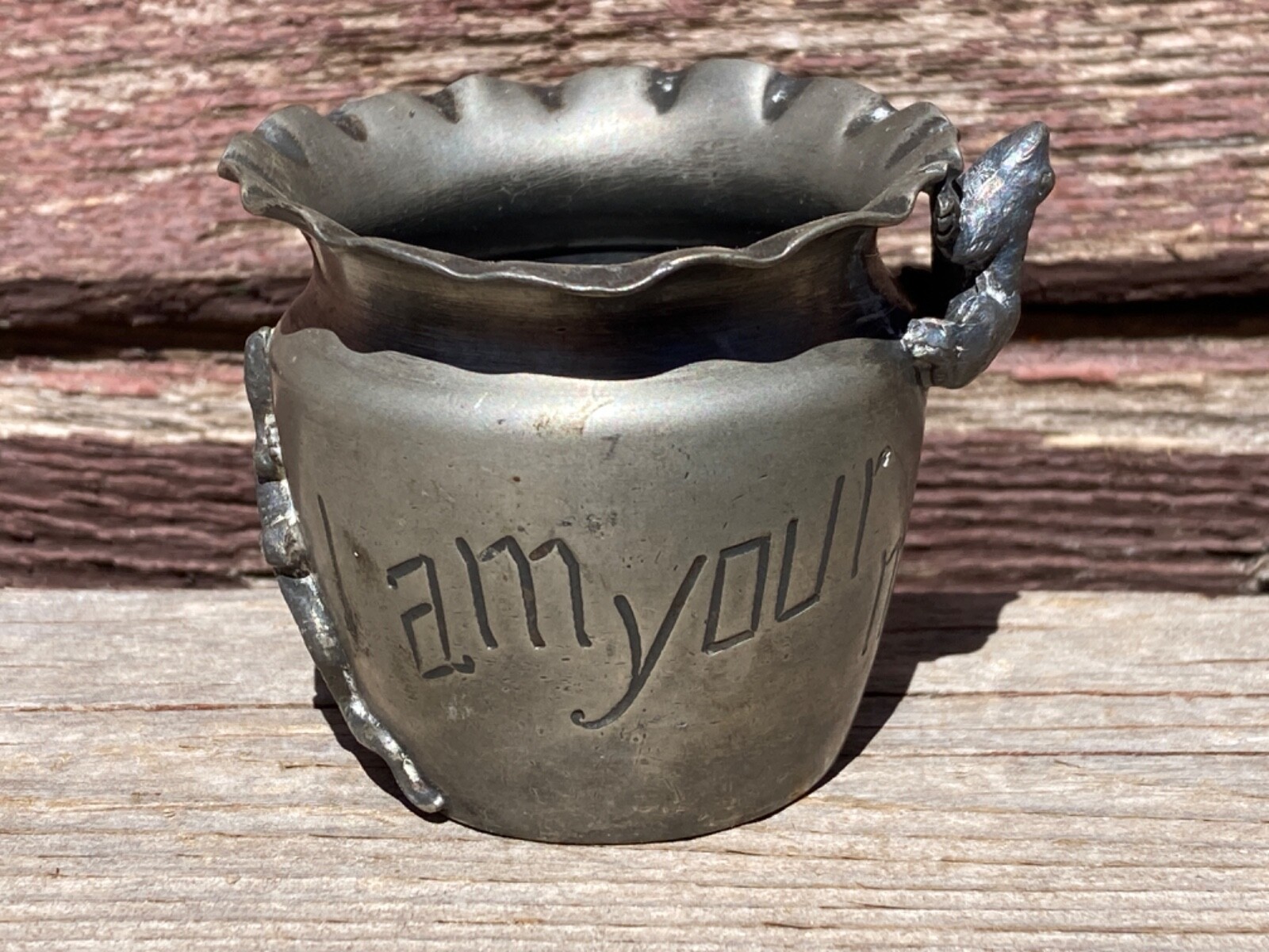 ANTIQUE SILVER PLATE TOOTHPICK FROG LIZARD E. G. WEBSTER & SON NY I’M YOUR MATCH